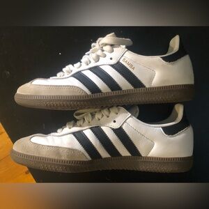 Adidas Samba White and Black Trainers